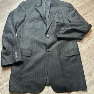 Hugo Boss Charcoal Pinstripe Suit Jacket